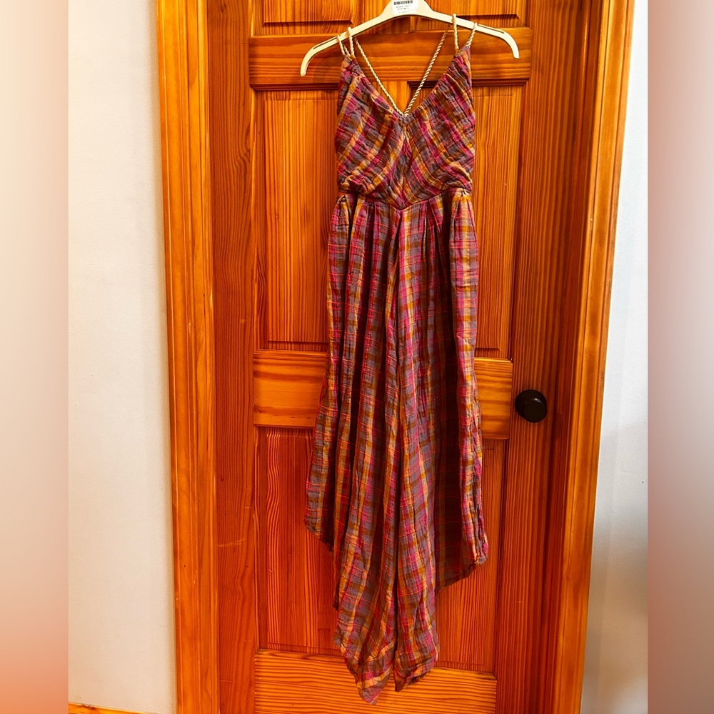 Anthropologie Multicolor Plaid Jumpsuit